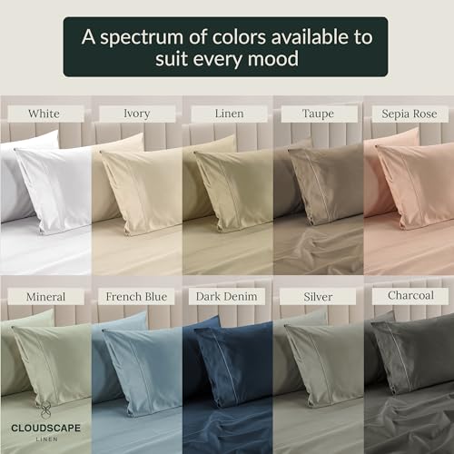Luxury Silver Egyptian Cotton Queen Sheet Set