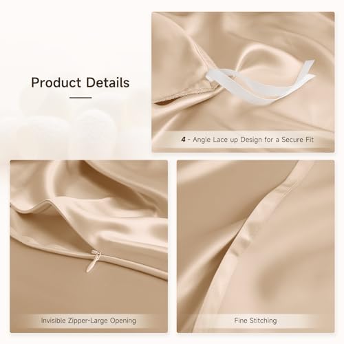 Luxury Mulberry Silk Duvet Cover Set, Champagne