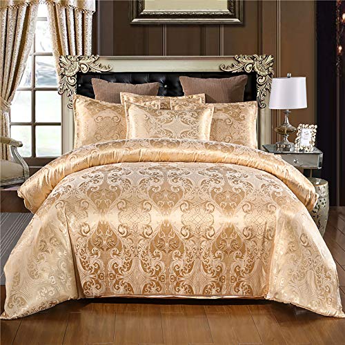 Luxurious Reversible Jacquard Satin King Bed Set