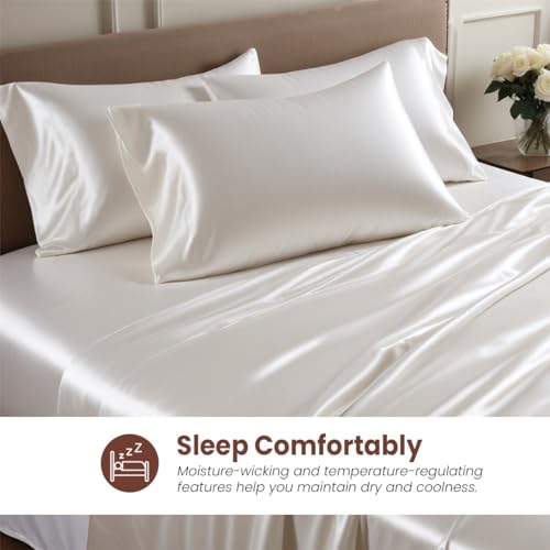 Luxury 100% Silk Satin Bed Set - Queen Black