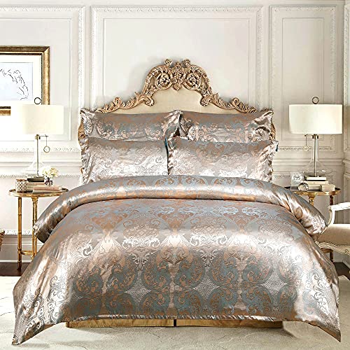 Royal Rose Gold Satin Silk Comforter Set