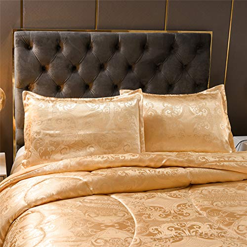 Luxury Silk Twin Comforter Set with Pillows