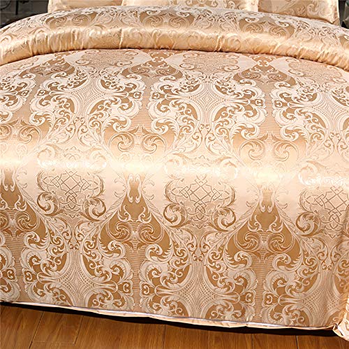 Luxurious Reversible Jacquard Satin King Bed Set