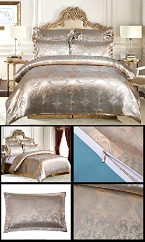 Royal Rose Gold Satin Silk Comforter Set