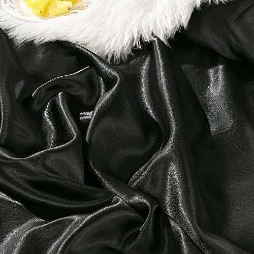 Erosebridal Black Satin Duvet Cover Bedding Set