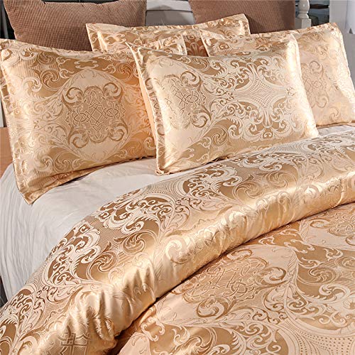 Luxurious Reversible Jacquard Satin King Bed Set