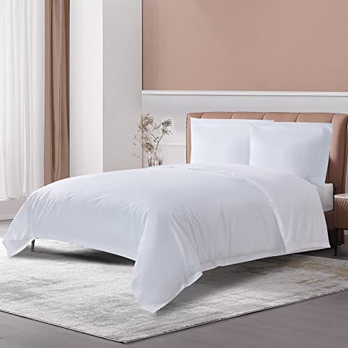 Luxury King Size Cotton Duvet Cover Set, White