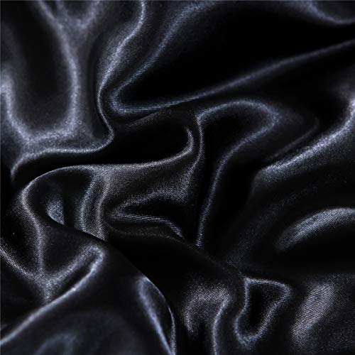 Luxury Black Satin King Comforter Set with Pillows