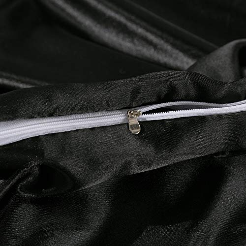 Erosebridal Black Satin Duvet Cover Bedding Set
