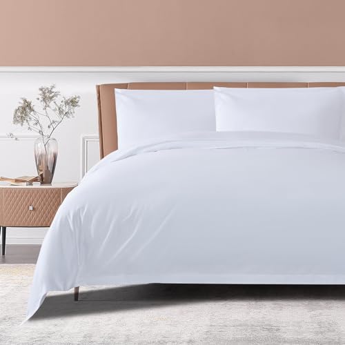Luxury King Size Cotton Duvet Cover Set, White
