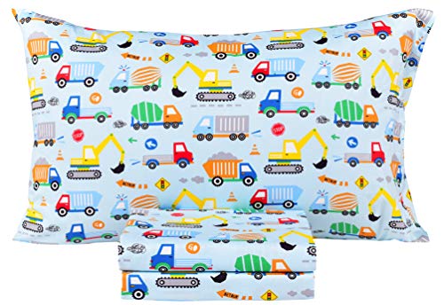 Cute Vehicles Twin Bed Sheet Set - 100% Cotton