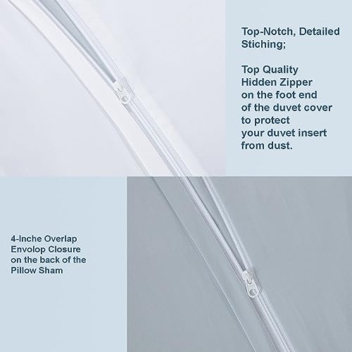 Luxury King Size Cotton Duvet Cover Set, White