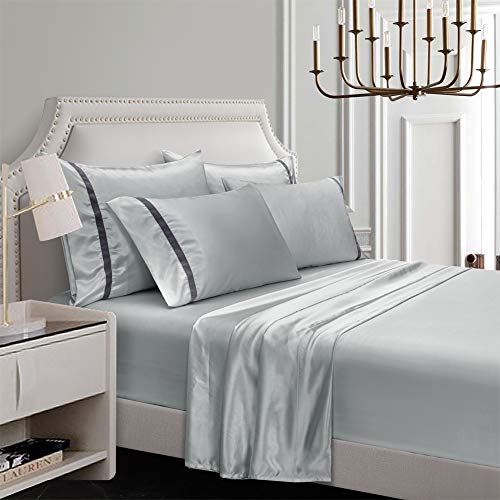 Luxury 6-Piece Satin Bed Sheet Set - Queen