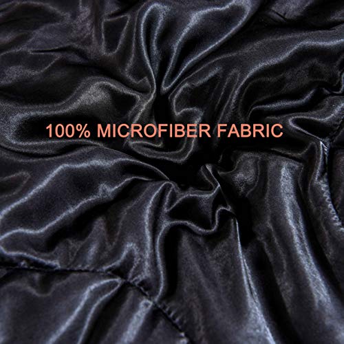 Luxury Silk Queen Comforter Bed Set, 5 Pieces