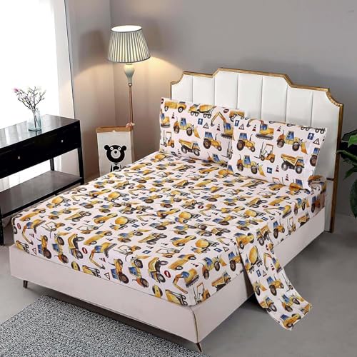 Kids Car-Themed Bedding Set with Pillowcases - 4PCS