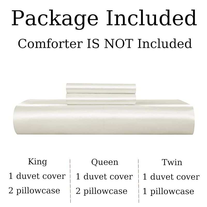 Luxury Beige Satin Duvet Cover Set - Queen