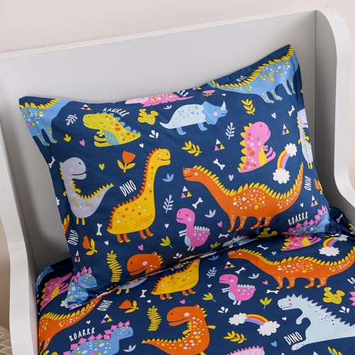 Dinosaur Print Twin Bed Sheet & Pillowcase Set