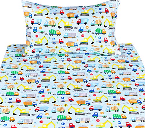 Cute Vehicles Twin Bed Sheet Set - 100% Cotton