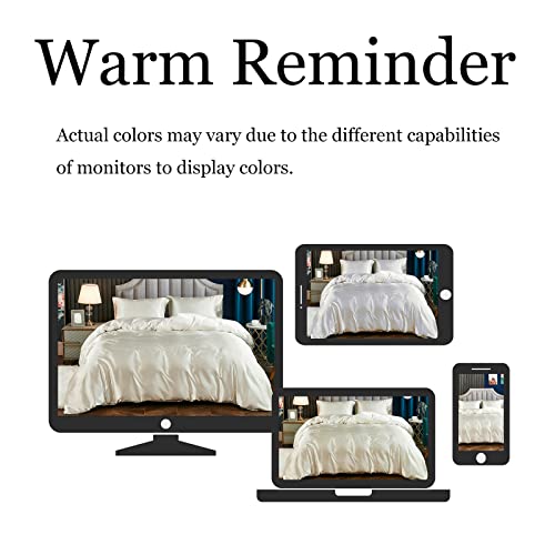 Luxury Beige Satin Duvet Cover Set - Queen