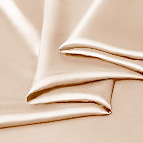 Luxurious Beige Satin Queen Sheet Set - 4 Pieces