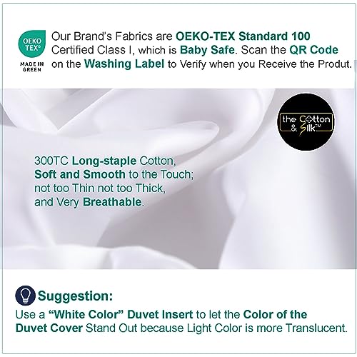 Luxury King Size Cotton Duvet Cover Set, White