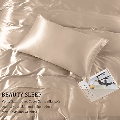 Luxury 3-Piece Silky Satin Duvet Cover Set
