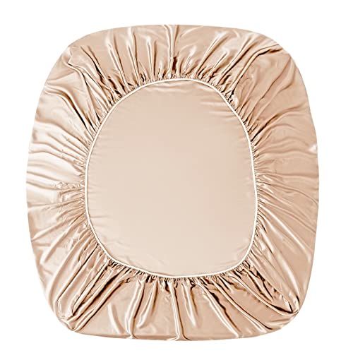 Luxurious Beige Satin Queen Sheet Set - 4 Pieces