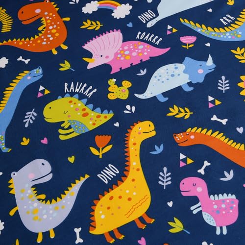 Dinosaur Print Twin Bed Sheet & Pillowcase Set