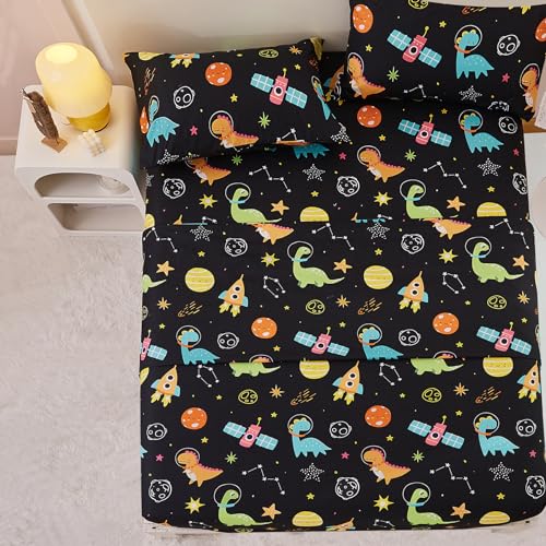 Dinosaur Space Twin Sheets Set for Kids