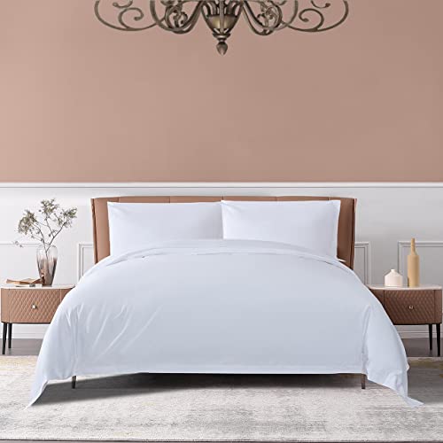 Luxury King Size Cotton Duvet Cover Set, White