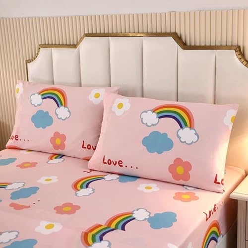 Colorful Rainbow Fitted Sheet Set for Kids