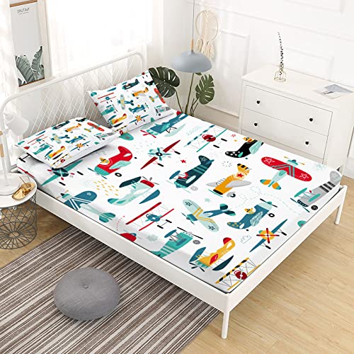 Airplane Twin Bed Sheet Set for Kids