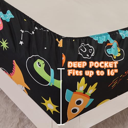 Dinosaur Space Twin Sheets Set for Kids