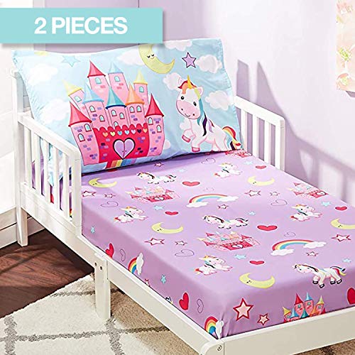 Unicorn Dreams Toddler Fitted Sheet & Pillowcase Set