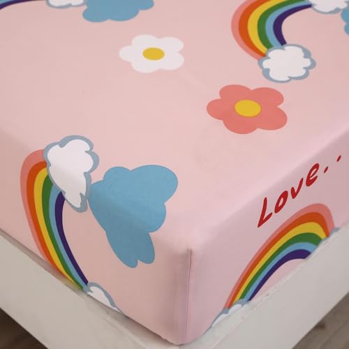 Colorful Rainbow Fitted Sheet Set for Kids