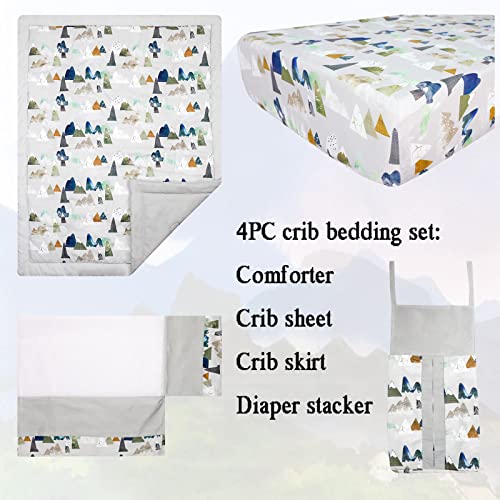 Mountain Themed 4-Piece Baby Crib Bedding Set