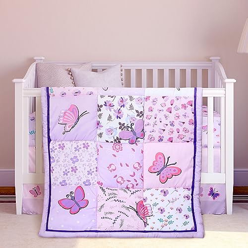 Butterfly Nursery Crib Bedding Set for Girls