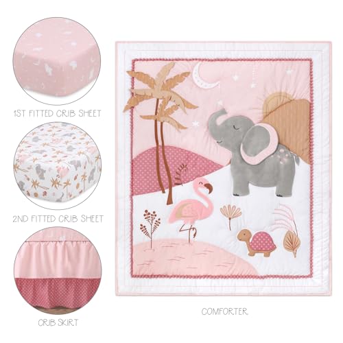 Peanutshell Safari Crib Bedding Set for Girls