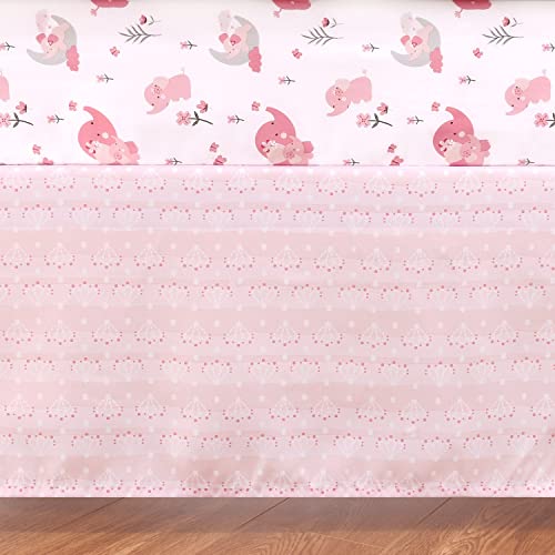 Peanutshell Pink Elephant 3-Piece Crib Bedding Set