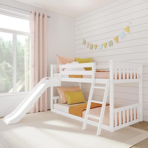 Max & Lily Twin Low Bunk Bed with Slide