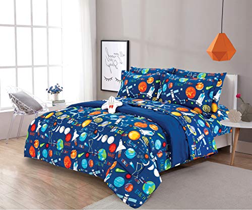 Sapphire Home Space-Themed Twin Bedding Set for Boys