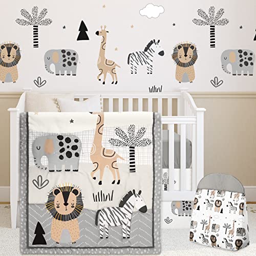 Woodland Forest Animals 4-Piece Crib Bedding Set