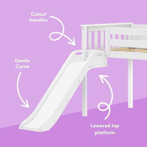 Max & Lily Twin Low Bunk Bed with Slide