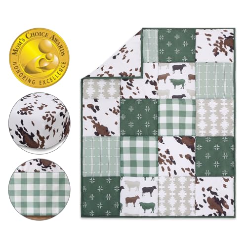 Neutral 3-Piece Cow Print Crib Bedding Set