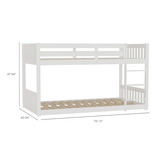 Solid Wood Twin Over Twin Bunk Bed Frame
