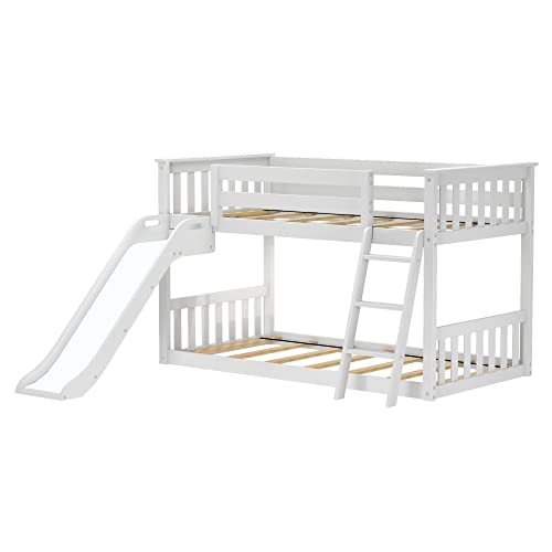 Max & Lily Twin Low Bunk Bed with Slide