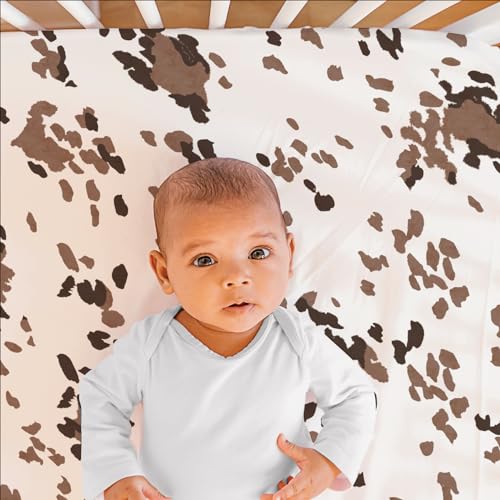 Neutral 3-Piece Cow Print Crib Bedding Set