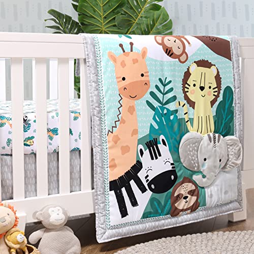 Safari Nursery Crib Bedding Set, 3 Pieces