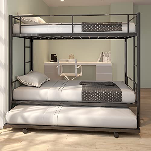 Calabash Twin Metal Bunk Bed with Trundle