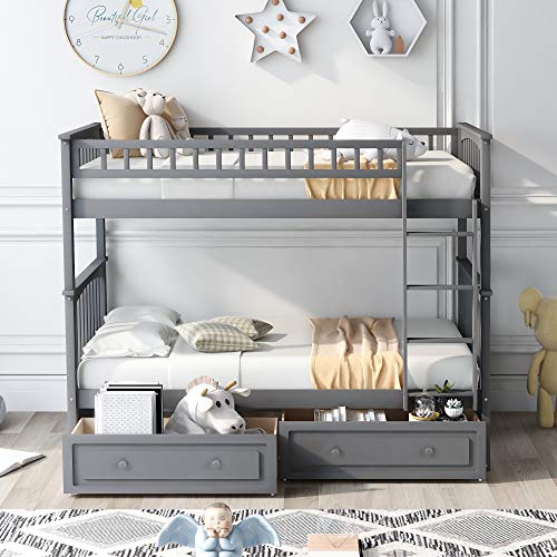 Harper & Bright Twin-Over-Twin Bunk Bed Set